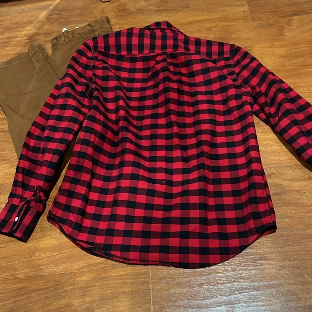 J Crew Crewcuts Buffalo Plaid Cotton Button Down Shirt Long Sleeve - Picture 5 of 5